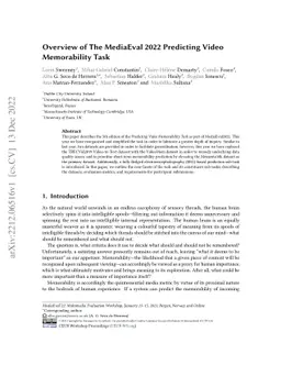 Overview of The MediaEval 2022 Predicting Video Memorability Task