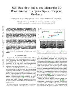 SST: Real-time End-to-end Monocular 3D Reconstruction via Sparse
  Spatial-Temporal Guidance