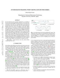 On Mini-Batch Training with Varying Length Time Series