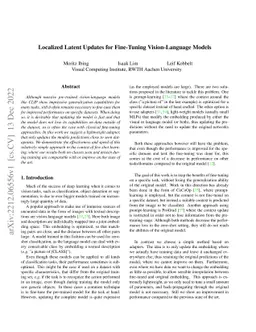 Localized Latent Updates for Fine-Tuning Vision-Language Models