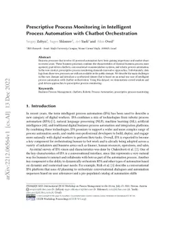 Prescriptive Process Monitoring in Intelligent Process Automation with
  Chatbot Orchestration