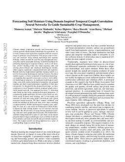 Forecasting Soil Moisture Using Domain Inspired Temporal Graph
  Convolution Neural Networks To Guide Sustainable Crop Management