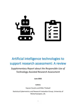Artificial intelligence technologies to support research assessment: A
  review