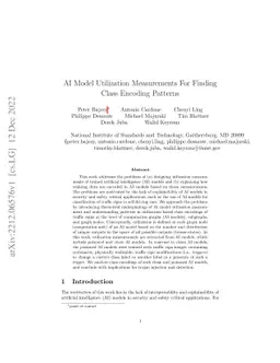 AI Model Utilization Measurements For Finding Class Encoding Patterns