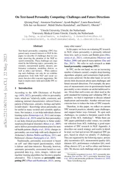 On Text-based Personality Computing: Challenges and Future Directions