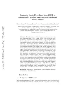 Semantic Brain Decoding: from fMRI to conceptually similar image
  reconstruction of visual stimuli