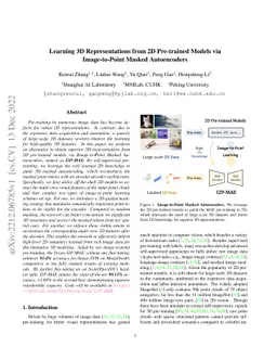 Learning 3D Representations from 2D Pre-trained Models via
  Image-to-Point Masked Autoencoders