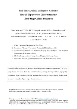 Real-Time Artificial Intelligence Assistance for Safe Laparoscopic
  Cholecystectomy: Early-Stage Clinical Evaluation
