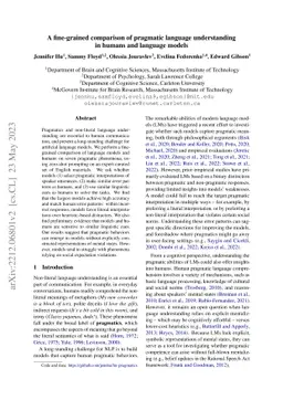 A fine-grained comparison of pragmatic language understanding in humans
  and language models
