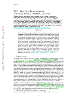 RT-1: Robotics Transformer for Real-World Control at Scale