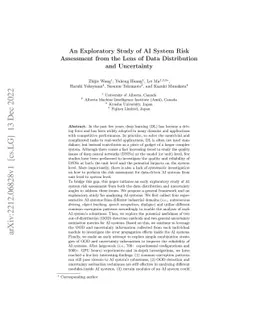 An Exploratory Study of AI System Risk Assessment from the Lens of Data
  Distribution and Uncertainty