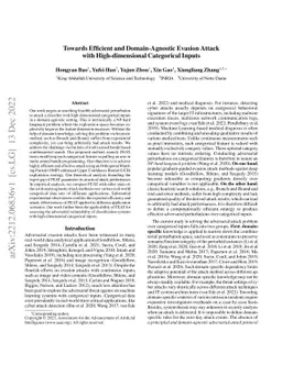 Towards Efficient and Domain-Agnostic Evasion Attack with
  High-dimensional Categorical Inputs