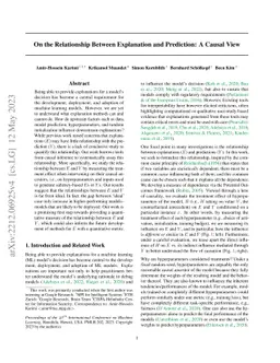 On the Relationship Between Explanation and Prediction: A Causal View