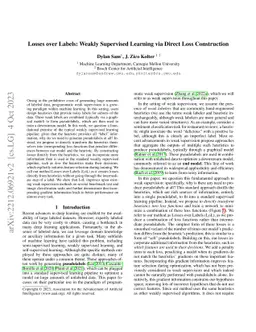 Losses over Labels: Weakly Supervised Learning via Direct Loss
  Construction