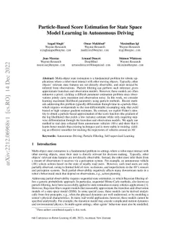 Particle-Based Score Estimation for State Space Model Learning in
  Autonomous Driving