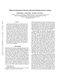 Efficient Exploration in Resource-Restricted Reinforcement Learning