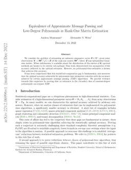 Equivalence of Approximate Message Passing and Low-Degree Polynomials in
  Rank-One Matrix Estimation