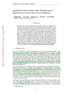 Understanding Zero-Shot Adversarial Robustness for Large-Scale Models