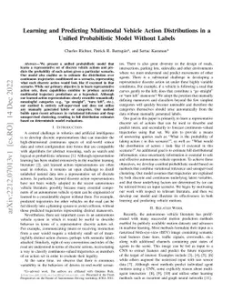Learning and Predicting Multimodal Vehicle Action Distributions in a
  Unified Probabilistic Model Without Labels