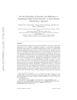 On the Probability of Necessity and Sufficiency of Explaining Graph Neural Networks: A Lower Bound Optimization Approach