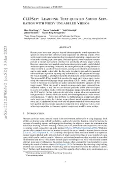 CLIPSep: Learning Text-queried Sound Separation with Noisy Unlabeled
  Videos