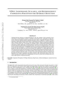 VINet: Lightweight, Scalable, and Heterogeneous Cooperative Perception
  for 3D Object Detection
