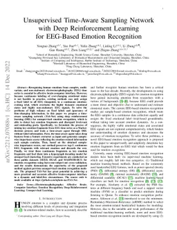 Unsupervised Time-Aware Sampling Network with Deep Reinforcement
  Learning for EEG-Based Emotion Recognition