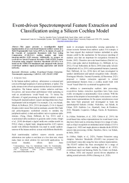 Event-driven Spectrotemporal Feature Extraction and Classification using
  a Silicon Cochlea Model