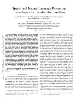 Speech and Natural Language Processing Technologies for Pseudo-Pilot
  Simulator