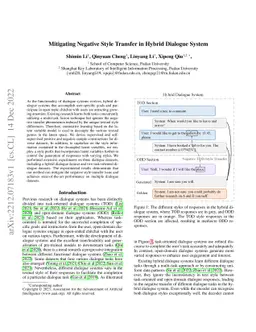 Mitigating Negative Style Transfer in Hybrid Dialogue System