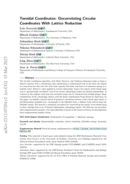 Toroidal Coordinates: Decorrelating Circular Coordinates With Lattice
  Reduction
