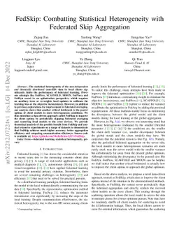 FedSkip: Combatting Statistical Heterogeneity with Federated Skip
  Aggregation