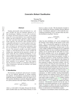 Generative Robust Classification