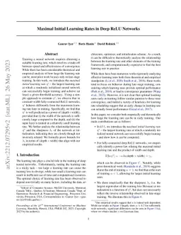 Maximal Initial Learning Rates in Deep ReLU Networks