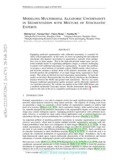 Modeling Multimodal Aleatoric Uncertainty in Segmentation with Mixture
  of Stochastic Experts