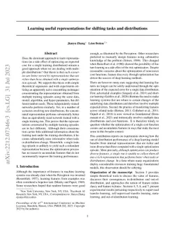 Learning useful representations for shifting tasks and distributions