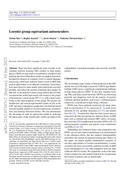 Lorentz group equivariant autoencoders