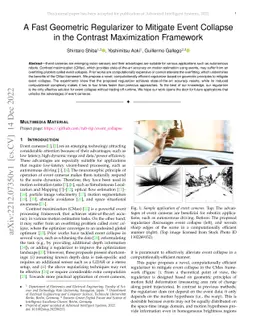 A Fast Geometric Regularizer to Mitigate Event Collapse in the Contrast
  Maximization Framework
