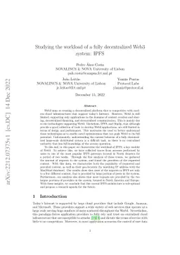 Studying the workload of a fully decentralized Web3 system: IPFS