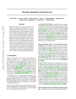 Harmonic (Quantum) Neural Networks