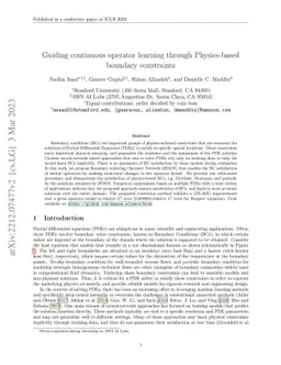 Guiding continuous operator learning through Physics-based boundary
  constraints
