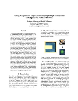 Scaling Marginalized Importance Sampling to High-Dimensional
  State-Spaces via State Abstraction