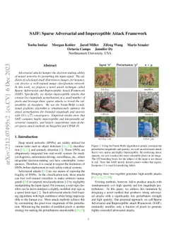SAIF: Sparse Adversarial and Imperceptible Attack Framework
