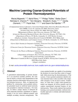 Machine Learning Coarse-Grained Potentials of Protein Thermodynamics