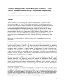 Artificial Intelligence for Health Message Generation: Theory, Method,
  and an Empirical Study Using Prompt Engineering