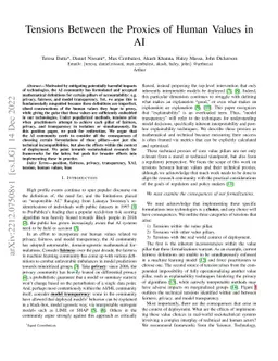 Tensions Between the Proxies of Human Values in AI