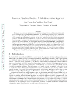 Invariant Lipschitz Bandits: A Side Observation Approach