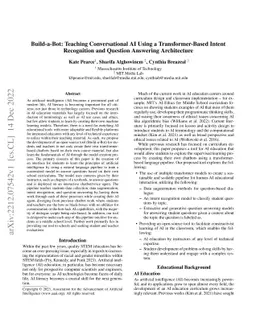 Build-a-Bot: Teaching Conversational AI Using a Transformer-Based Intent
  Recognition and Question Answering Architecture