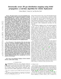 Structurally aware 3D gas distribution mapping using belief propagation:
  a real-time algorithm for robotic deployment