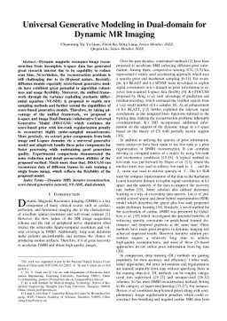 Universal Generative Modeling in Dual-domain for Dynamic MR Imaging